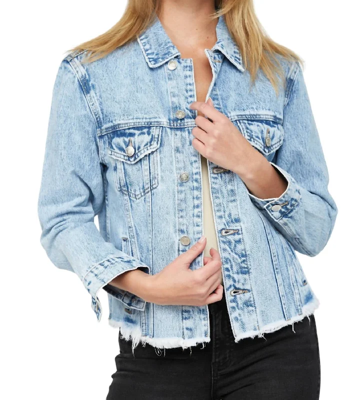 Oversized Denim Jacket In Medium Wash Women's Zara jackets