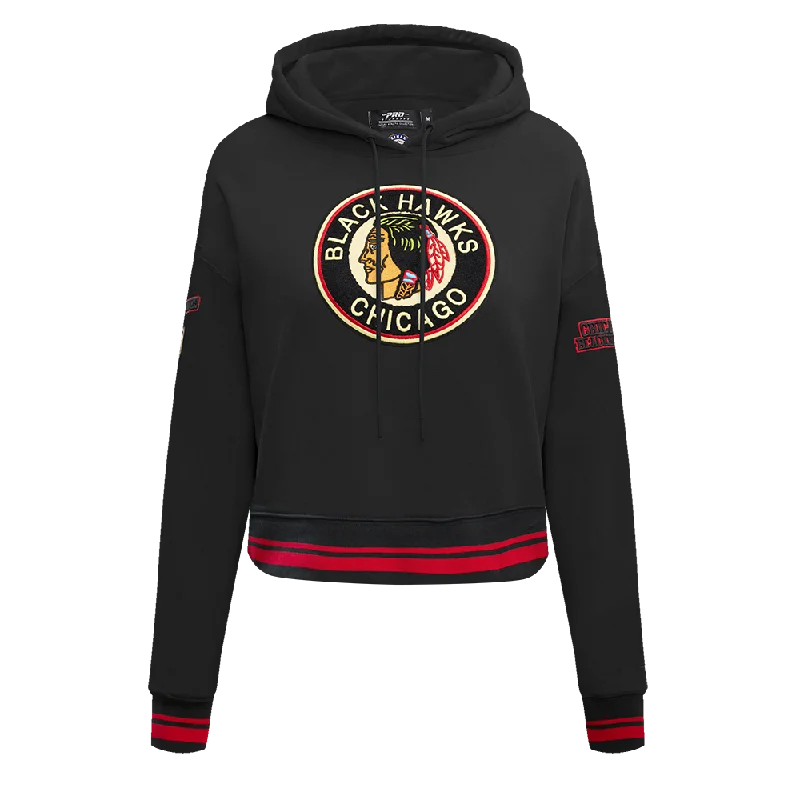 SUDADERA CON GORRO NHL CHICAGO BLACKHAWKS RETRO CLASSICS PARA MUJER Colorblock Hoodie Sweatshirt