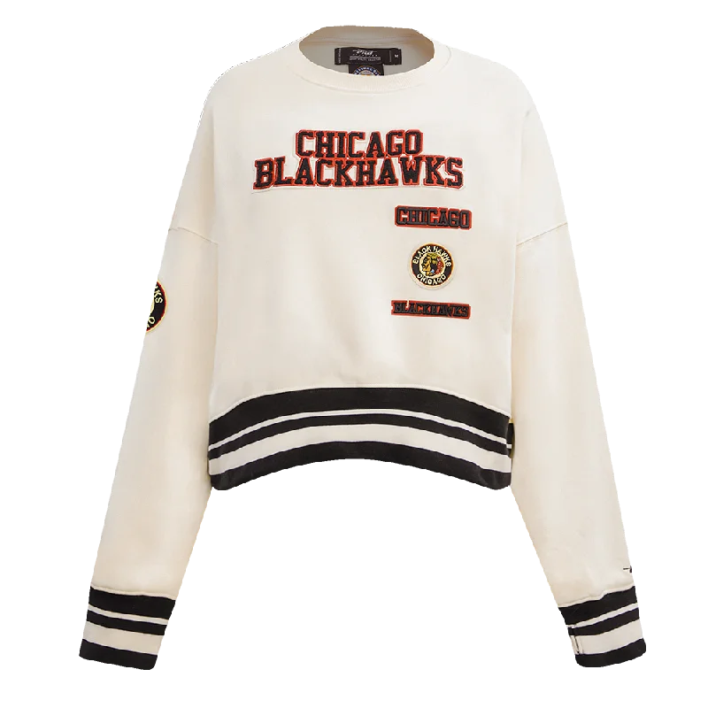 SUDADERA DE CUELLO REDONDO NHL CHICAGO BLACKHAWKS RETRO CLASSICS PARA MUJER Hoodies & Sweatshirts Fashion