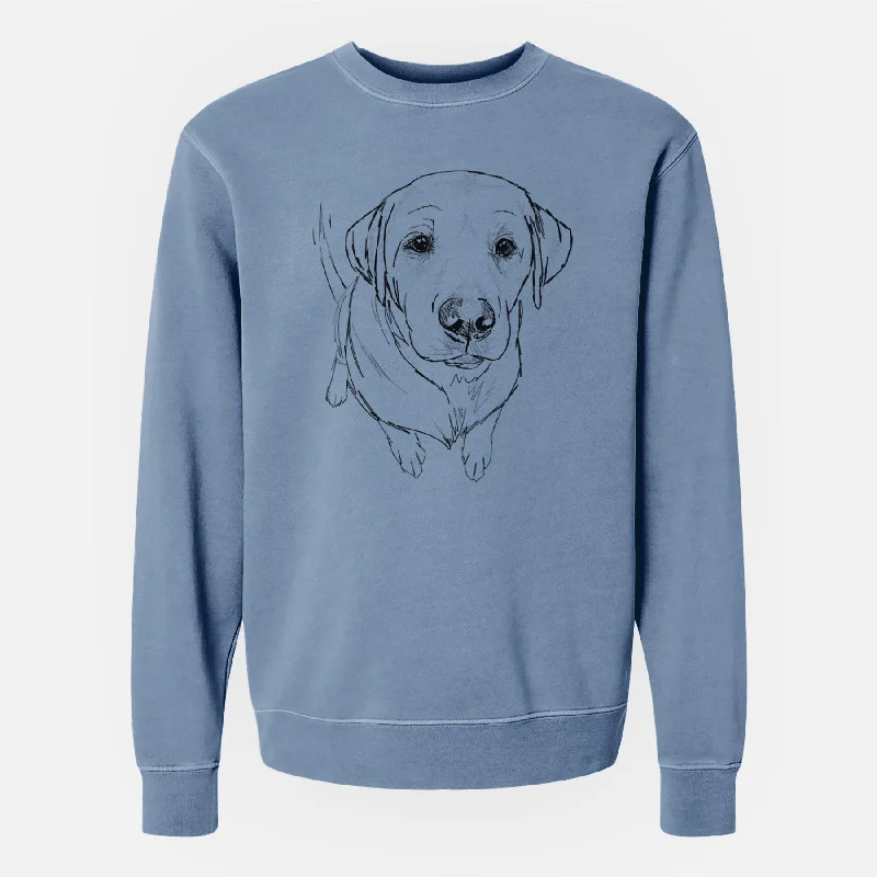 Doodled Rizzo the Labrador Retriever - Unisex Pigment Dyed Crew Sweatshirt All-season Hoodie Sweatshirt