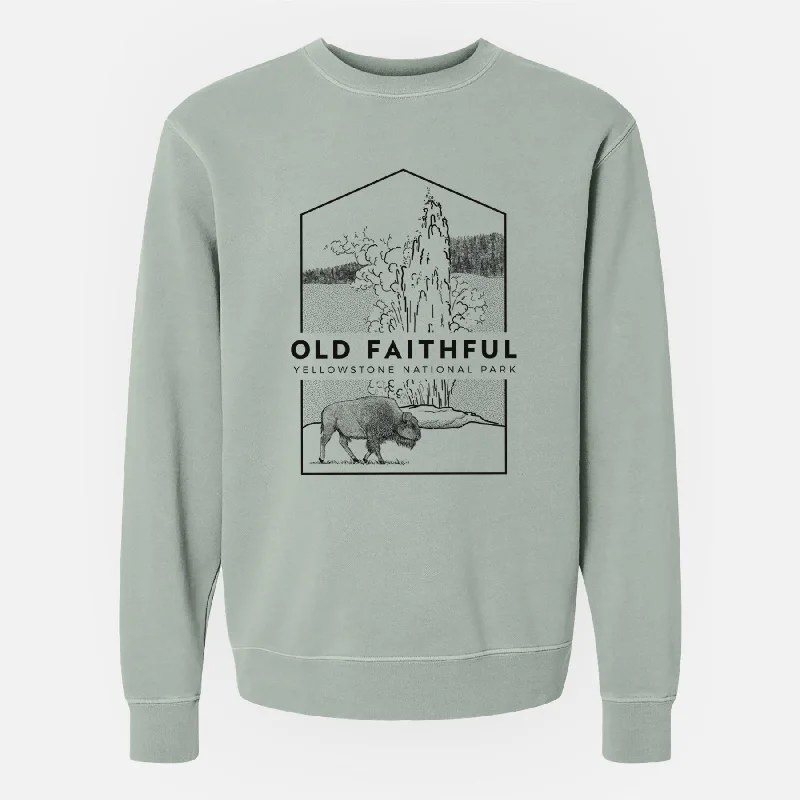 Old Faithful - Yellowstone National Park - Unisex Pigment Dyed Crew Sweatshirt Comfy Pullover Sweatshirt