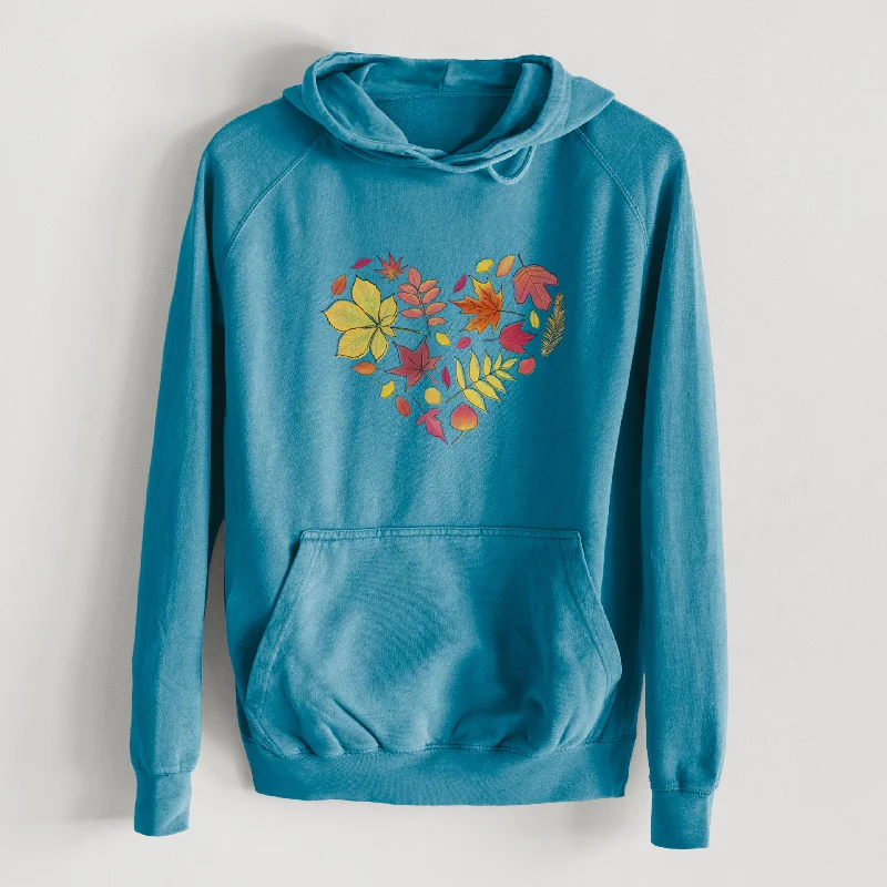 Vibrant Fall Heart  - Mid-Weight Unisex Vintage 100% Cotton Hoodie Elegant Hoodies & Sweatshirts