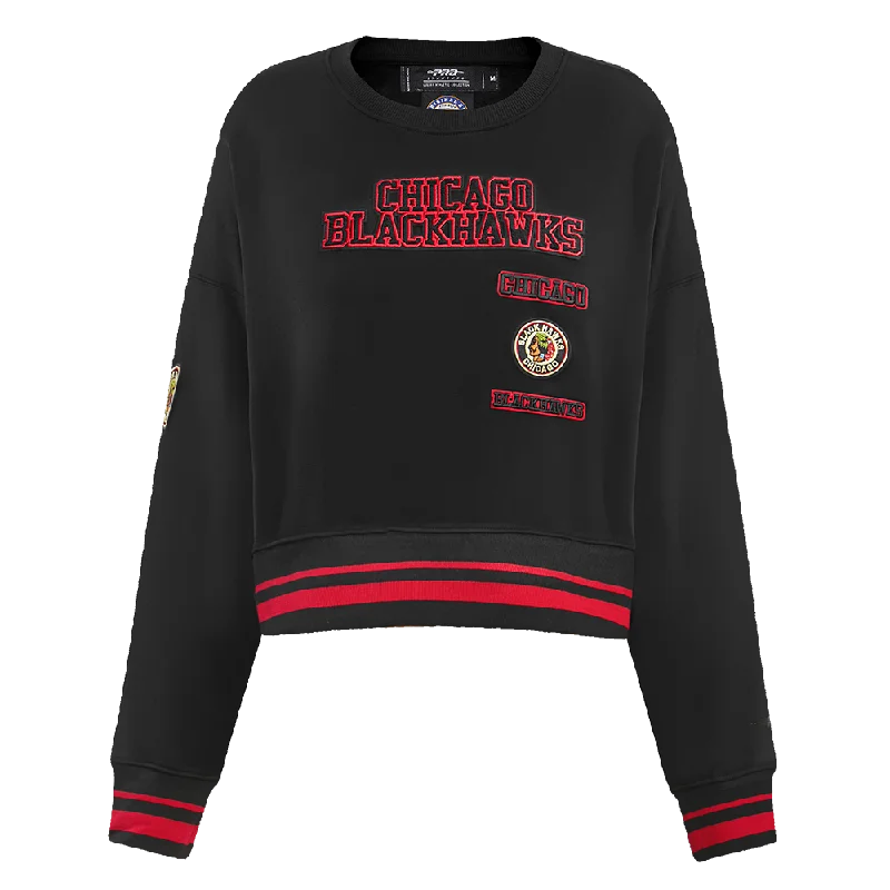 SUDADERA DE CUELLO REDONDO NHL CHICAGO BLACKHAWKS RETRO CLASSICS PARA MUJER Warm Sweatshirt Designs