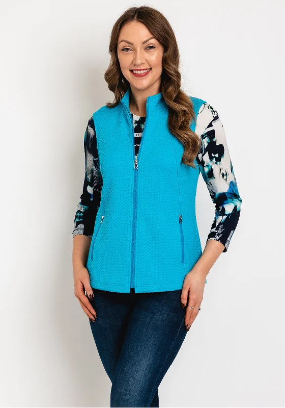 Rabe Honeycomb Embossed Gilet Jacket, Blue Women's casual jackets