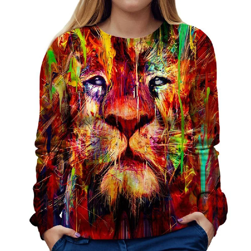 Red Lion Womens Sweatshirt High-neck Sweatshirt Hoodie