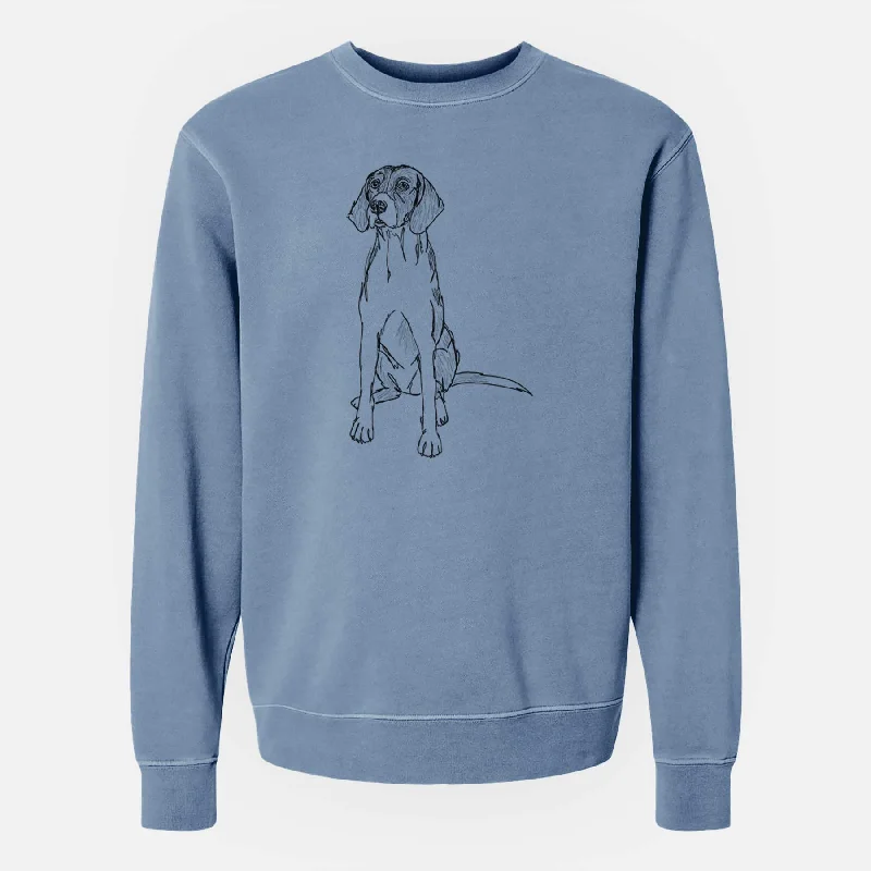 Doodled Rox the American Foxhound - Unisex Pigment Dyed Crew Sweatshirt Hoodie Sweatshirt with Logo