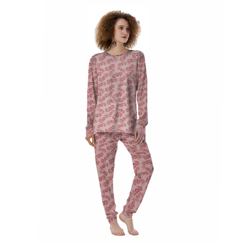 Seahorse Watercolor Print Pattern Women's Pajamas High-end pajama sets