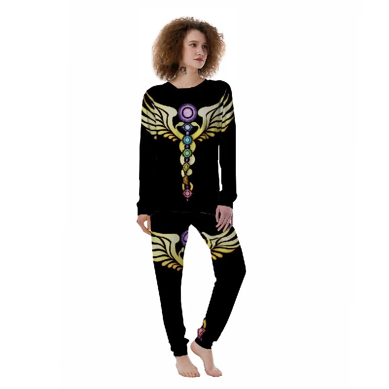 Seven Chakras Caduceus Print Women's Pajamas Affordable pajama sets