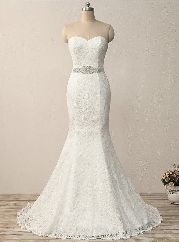 Mermaid Lace Sweetheart Lace Wedding Dress Elegant Satin Dress