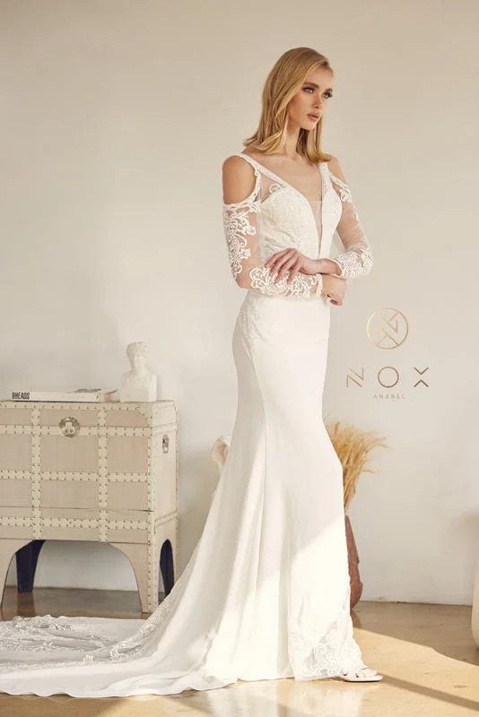 **Nox Anabel's Enchanting Bridal Lace Illusion Gown: A Vision of Grace and Elegance** Lace Back Wedding