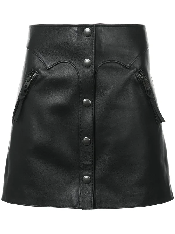 high-waist leather skirt Casual unclassified skirts