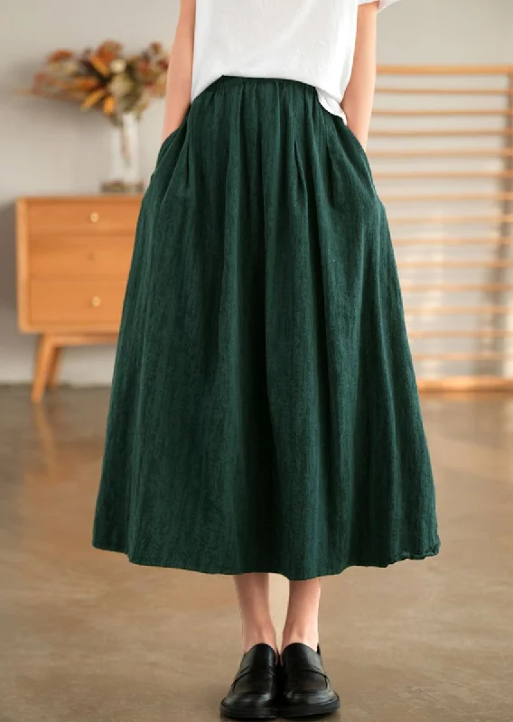 Green Cotton Autumn Skirt, Women's Skirt,Casual Full Skirt, Spring Women Clothes Mesh unclassified skirts