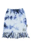 LOUD APPAREL BLUE TIE DYE FRINGE CALL SKIRT Slit unclassified skirts