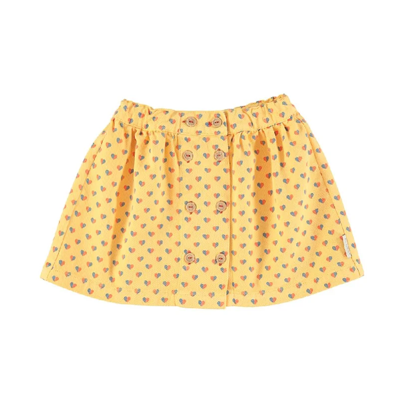 PIUPIUCHICK YELLOW WITH HEARTS SKIRT Anniversary unclassified skirts