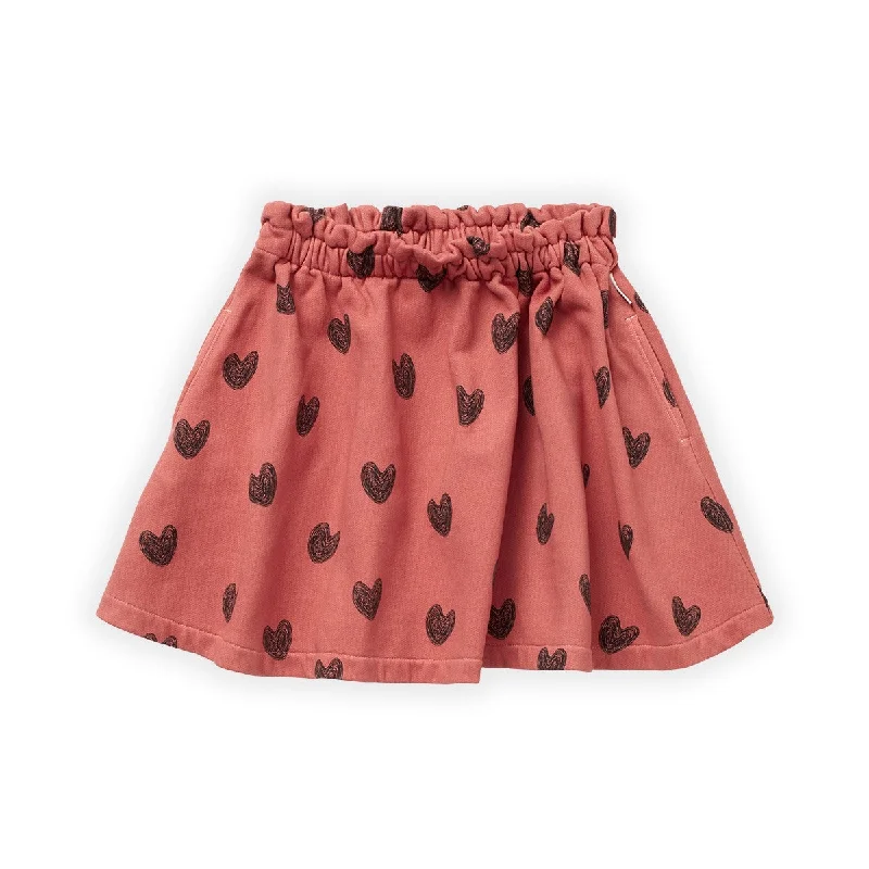 SPROET & SPROUT FADED ROSE HEART PRINT SKIRT Discounted unclassified skirts