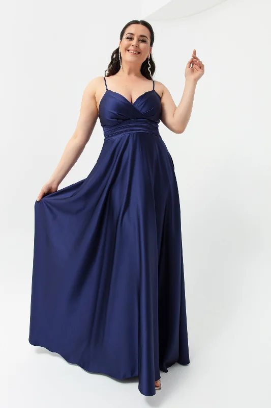 Women'S Rope Strap Large Size Satin Long Evening Dress & Graduation Dress Women's maxi dresses