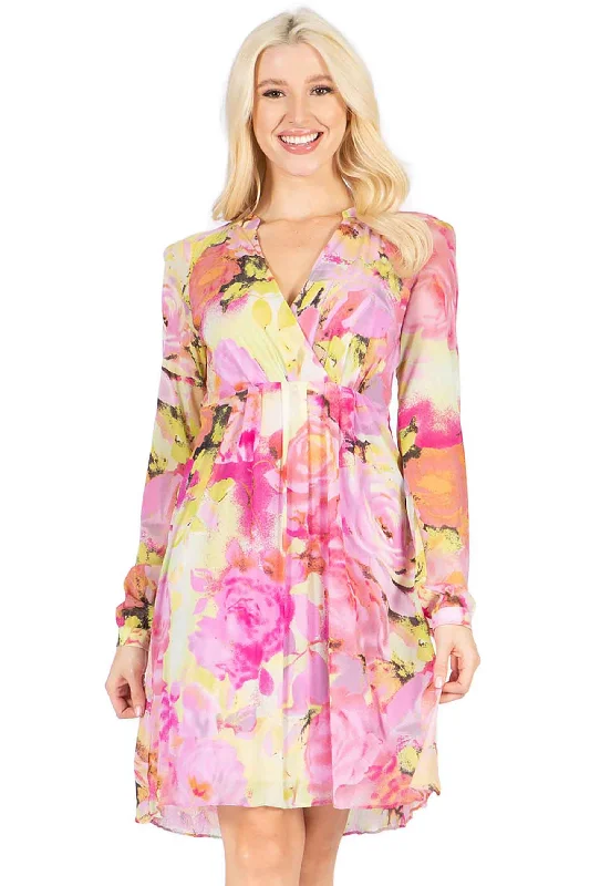 Faux Wrap Floral Knit Summer Dress Preppy floral dresses