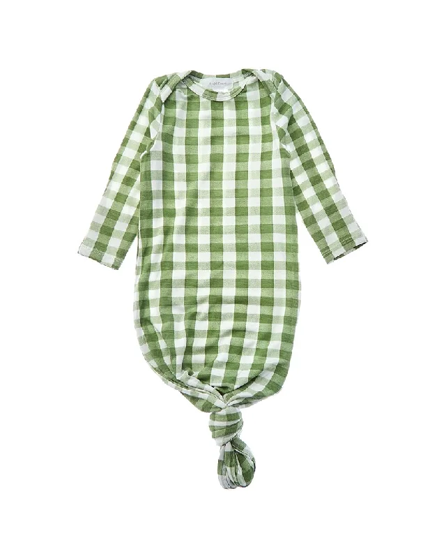 Angel Dear Gingham Knotted Gown Ruched unclassified dresses