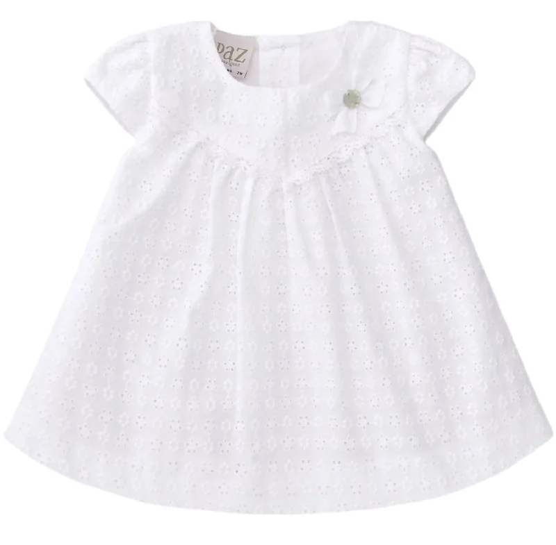 Baby Embroidered Fabric Dress In White Long unclassified dresses