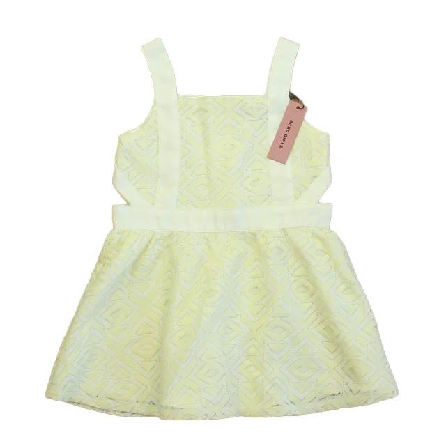 BCBG Girls Girls White | Yellow Dress Tiered unclassified dresses