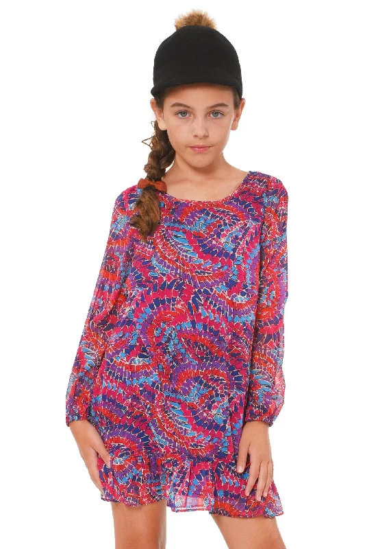 Big Girls Geo Print A-Line Dress Beaded unclassified dresses