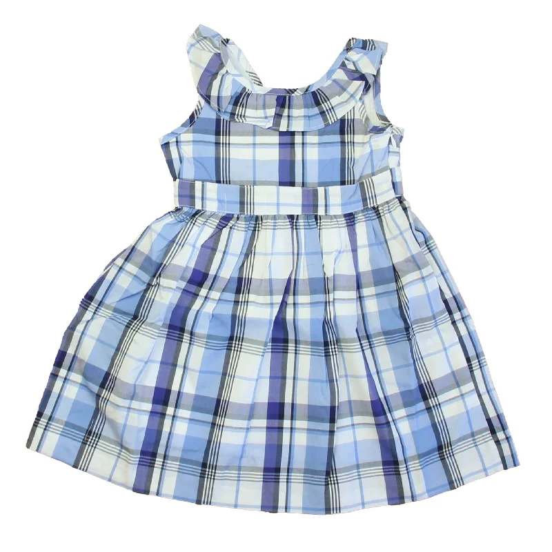 Classic Prep Girls Blue Plaid Dress Size: 2-5T Dark color unclassified dresses