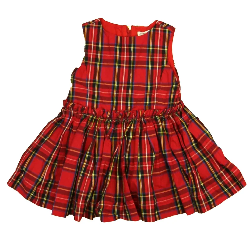 Crewcuts Girls Red Plaid Dress Ruched unclassified dresses