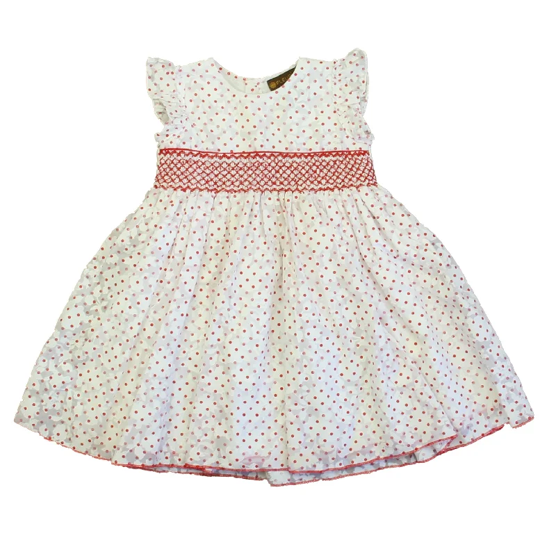 Fleurisse Girls White | Red Polka Dots Dress Bodycon unclassified dresses