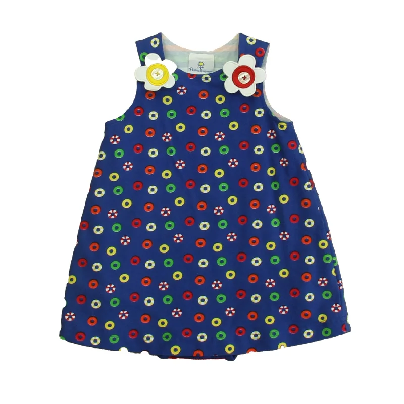 Florence Eiseman Girls Blue Circles Dress Sleeveless unclassified dresses