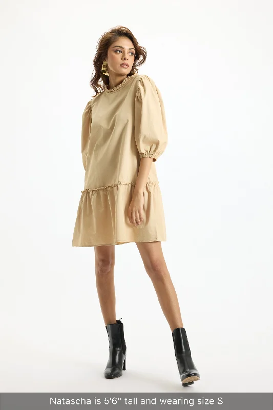 Ziva|Tiered Cotton Dress Cocktail unclassified dresses