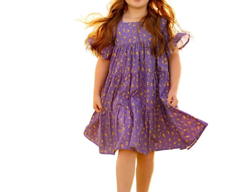 Game Day Tier Dress In Purple And Gold High-low unclassified dresses