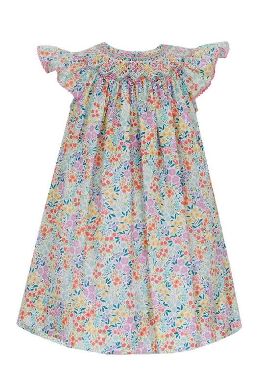 Girl's Angel Wing Bishop Dress In Spring Flowers Affordable unclassified dresses