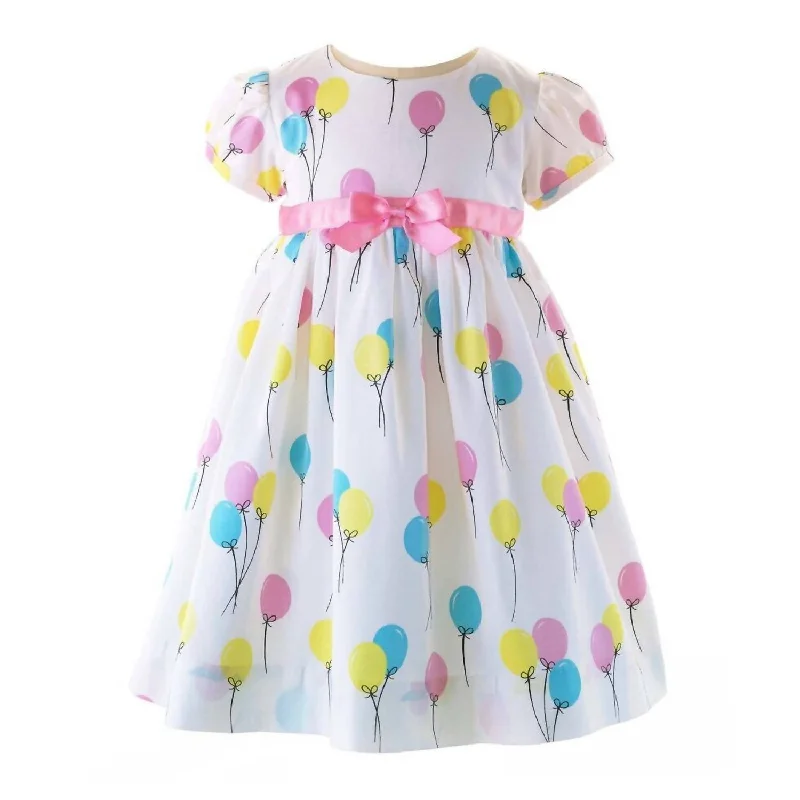 Girl's Balloon Dress In White Cocktail unclassified dresses