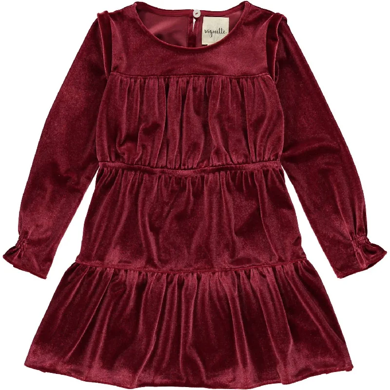 Girl's Bennett Dress In Burgundy Floral unclassified dresses