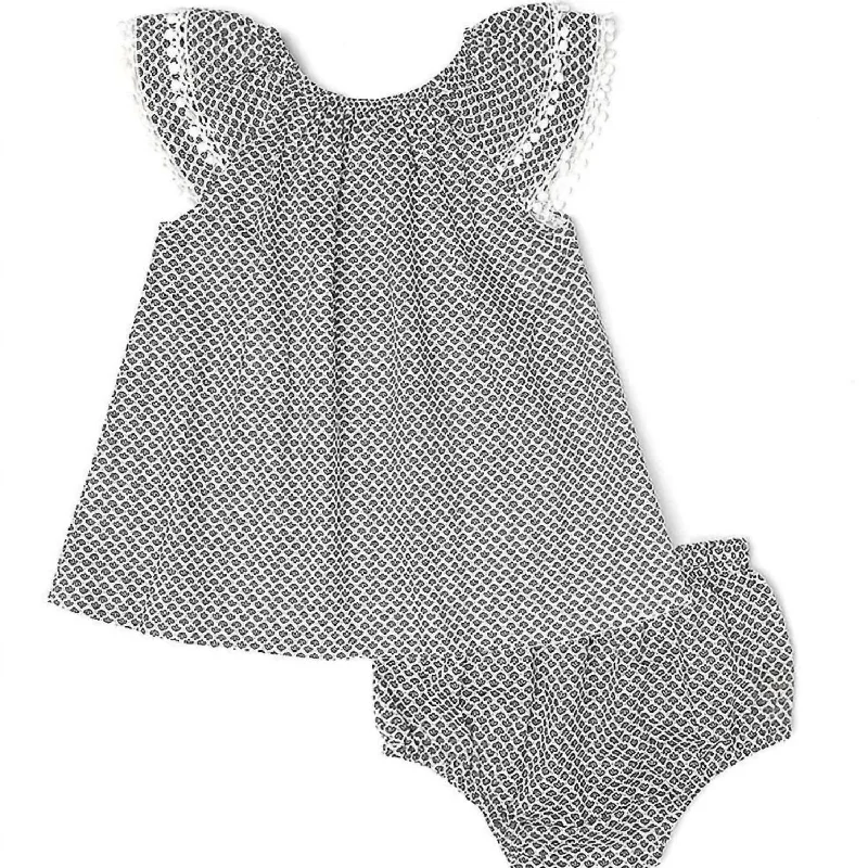 Girls' Bohemian Dress Set In Gray Affordable unclassified dresses