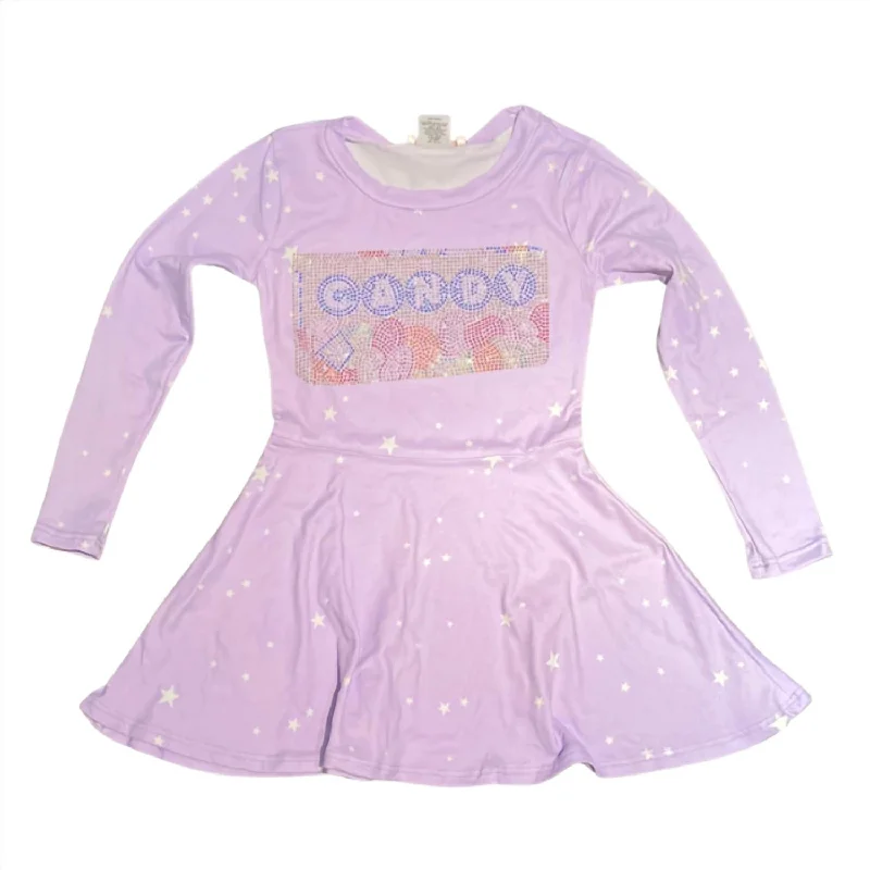 Girls Candy Star Dress In Lilac Travel unclassified dresses