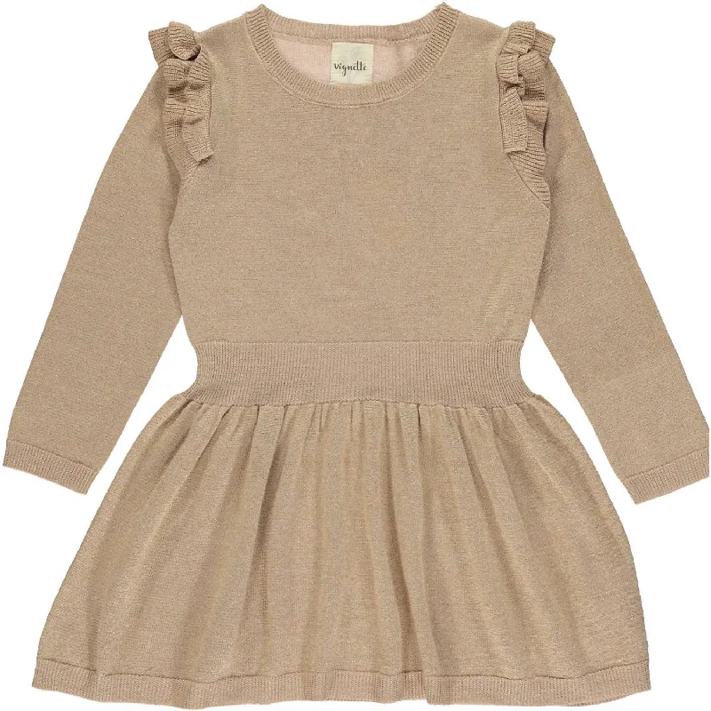 Girl's Carrie Dress In Gold Neutral tone unclassified dresses