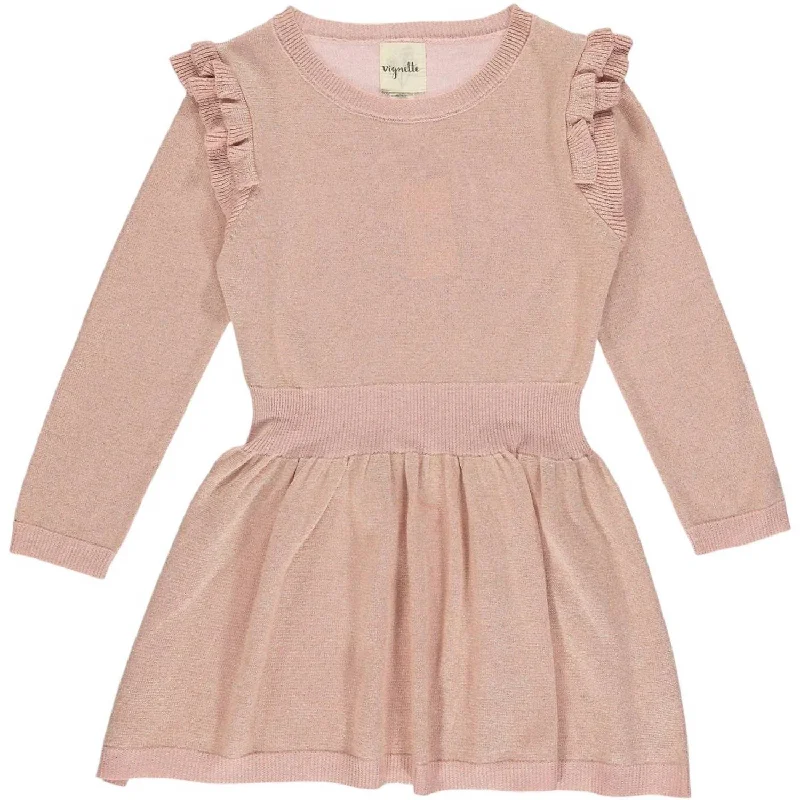 Girl's Carrie Dress In Rose Metallic unclassified dresses