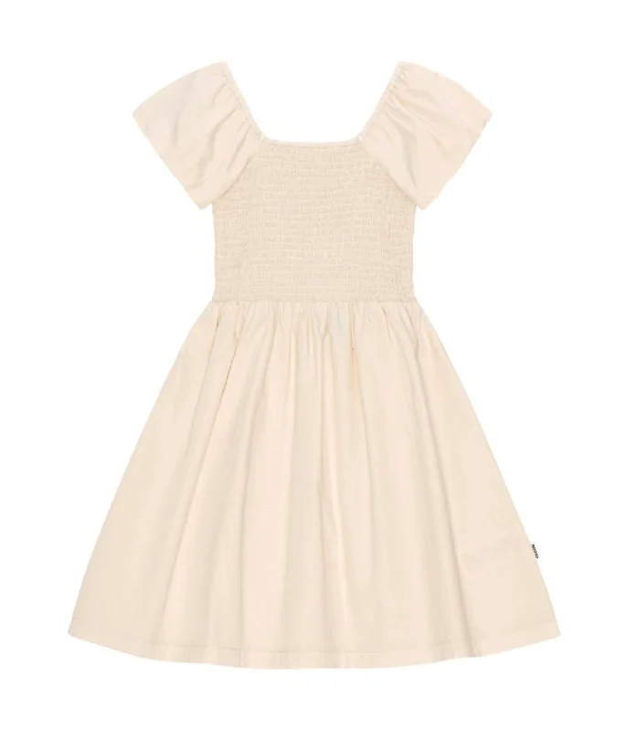 Girl's Cherisla Dress In Chambrey Sand Open-back unclassified dresses