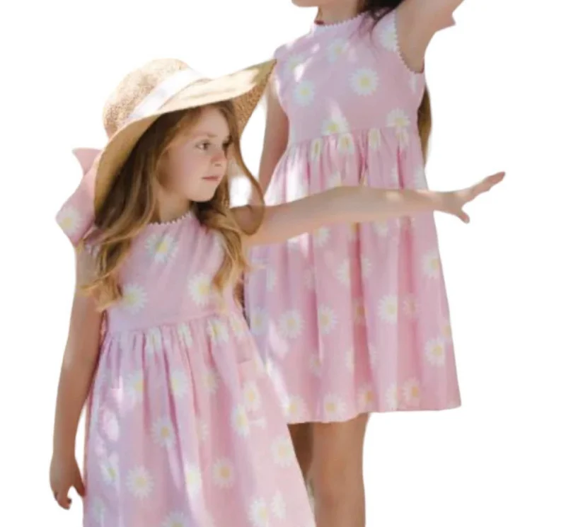 Girl's Daisies Dress In Pink Floral unclassified dresses