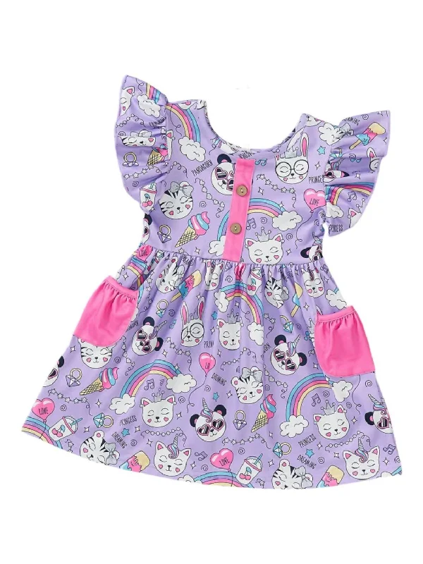 Girl's Dreamland Delights Dress In Purple Popular unclassified dresses