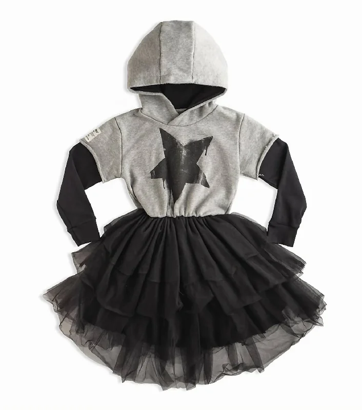 Girls Hooded Magic Dress In Grey Club unclassified dresses