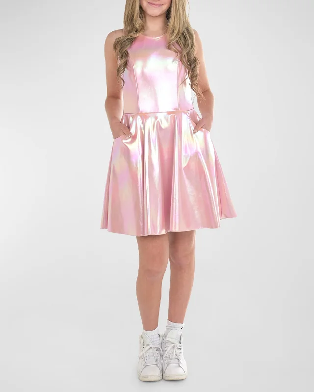 Girl's Iridescent Dress W/ Pockets Stylish unclassified dresses