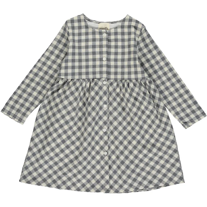 Girl's Kit Plaid Dress In Charcoal Formal unclassified dresses