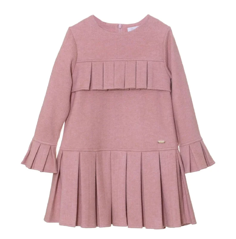 Girl's Knit Dress In Pink Breathable unclassified dresses