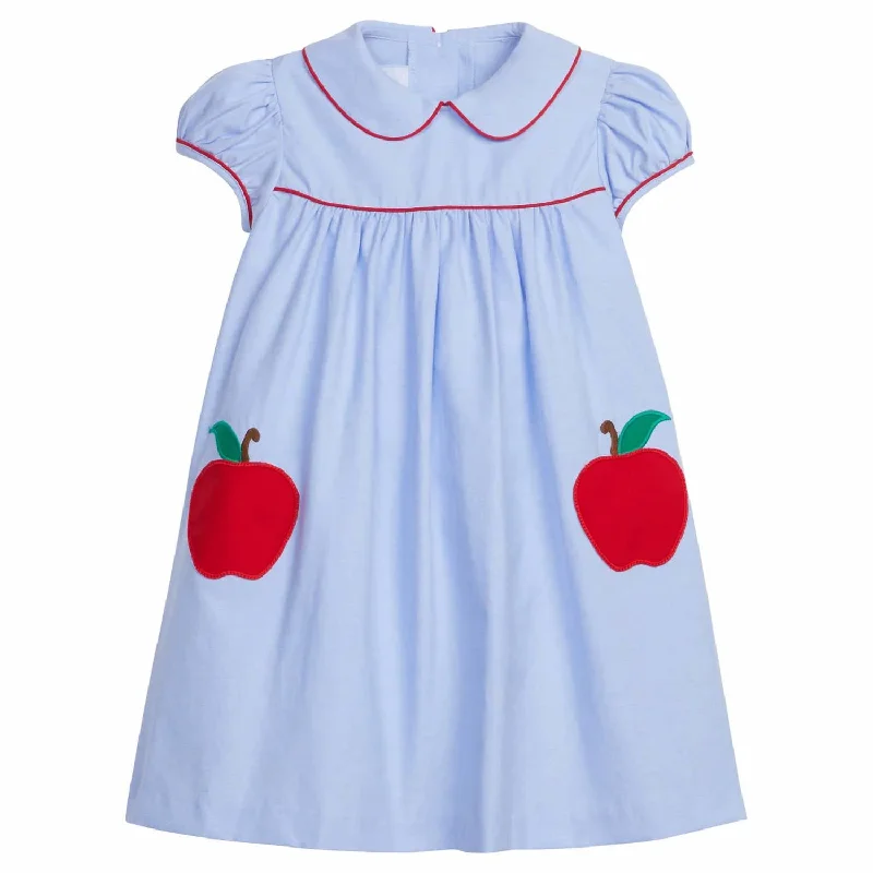 Girl's Peter Pan Pocket Dress In Apples Office unclassified dresses