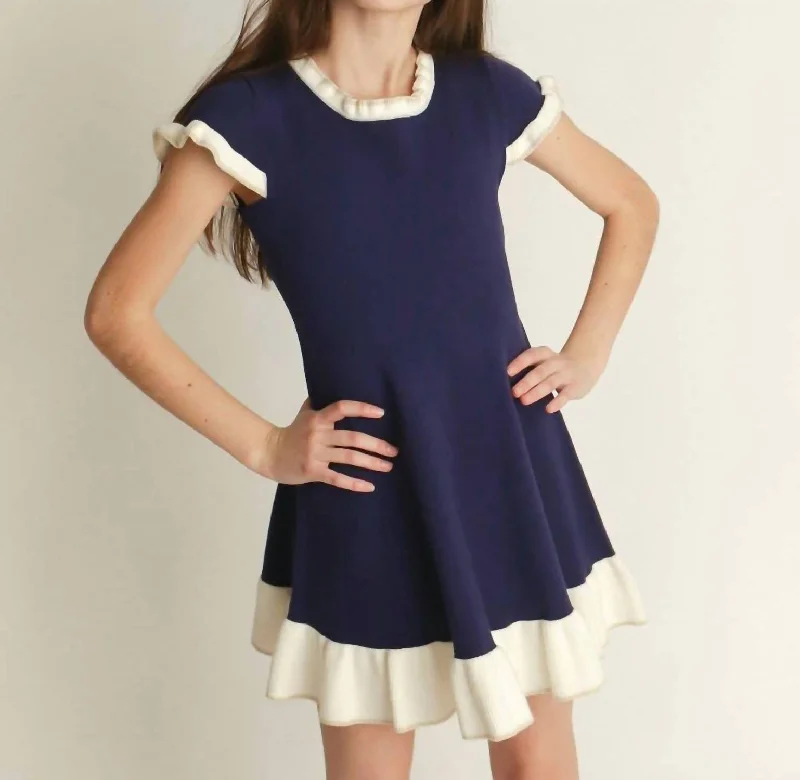 Girls Ruffle It Up Dress In Navy Tulle unclassified dresses