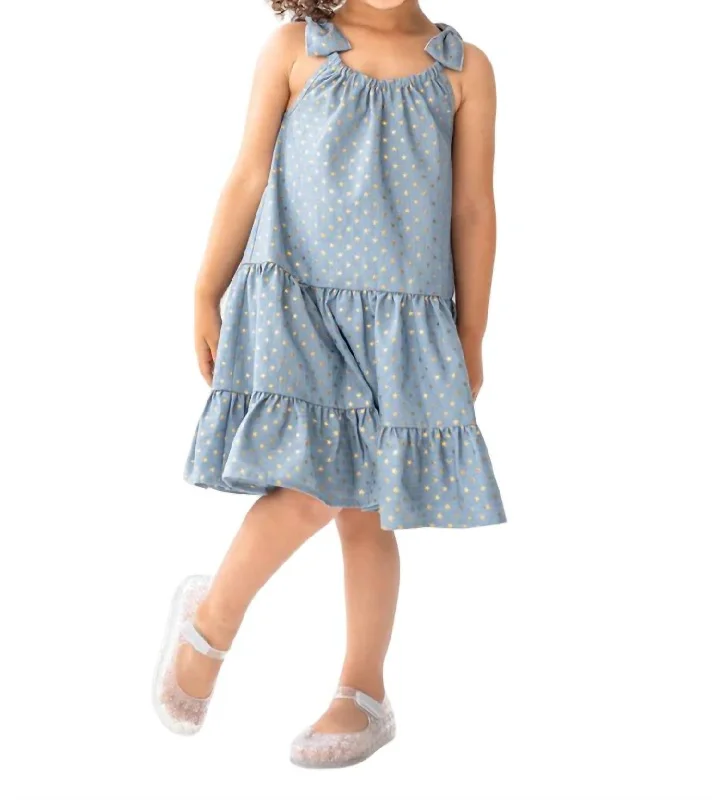 Girl's Skylar Dress In Navy Embroidered unclassified dresses