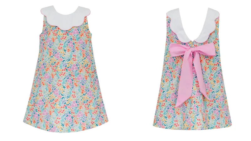 Girl's Sleeveless Dress In Spring Flowers Plus size unclassified dresses