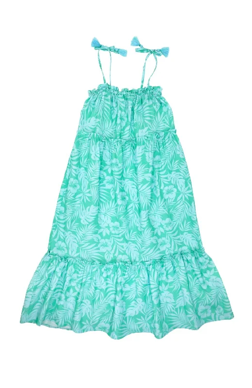 Girls Solstice Dress In Turquoise Chiffon unclassified dresses